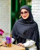 روسری ابریشم ژاکارد شیک مشکی