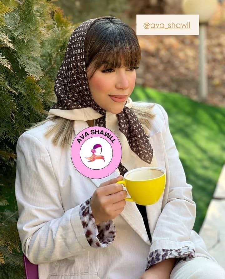 خرید مینی اسکارف دخترانه نخی قواره کوچک موکا