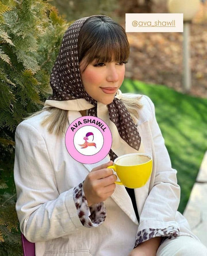 خرید مینی اسکارف دخترانه نخی قواره کوچک موکا
