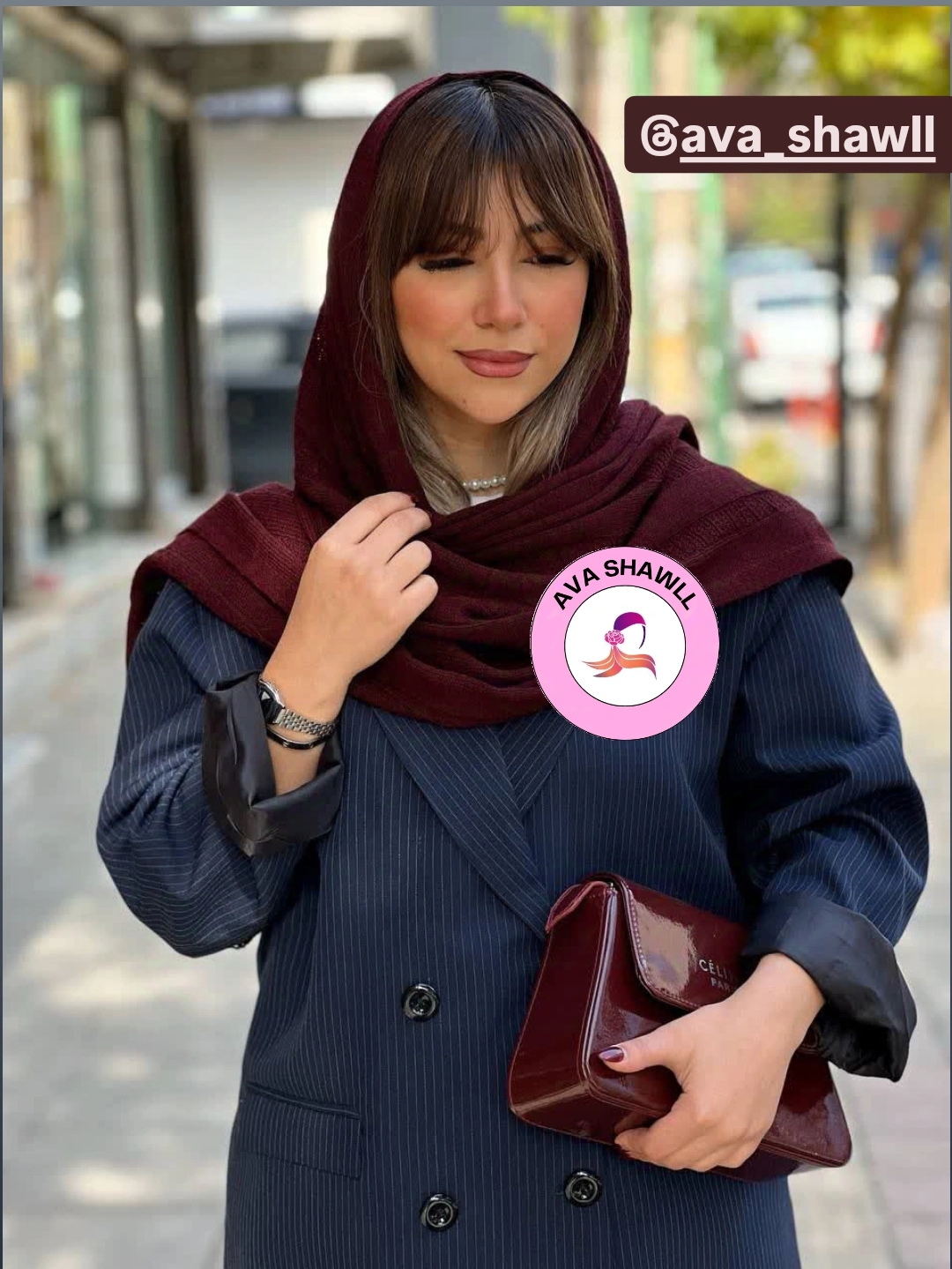 خرید شال بافت چری طرحدار شیک زنانه