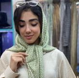 خرید روسری نخی مشکی طرحدار