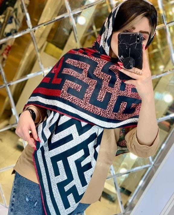 روسری نخی قواره 100 طرحدار