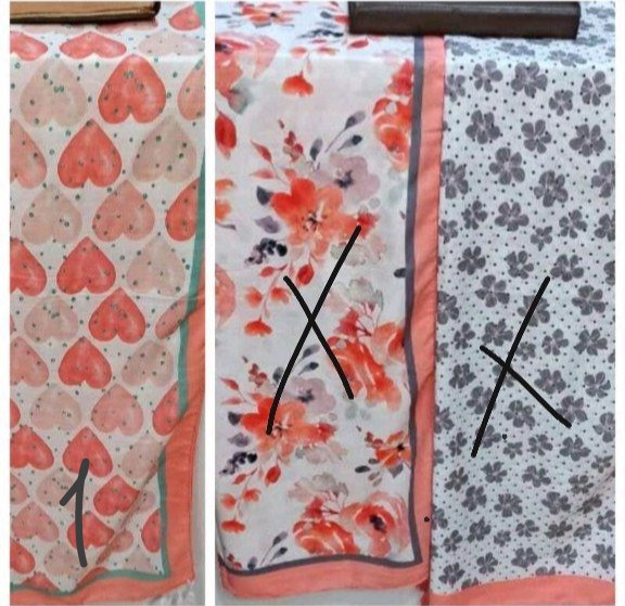 خرید شال نخی طرحدار هلویی قلبی