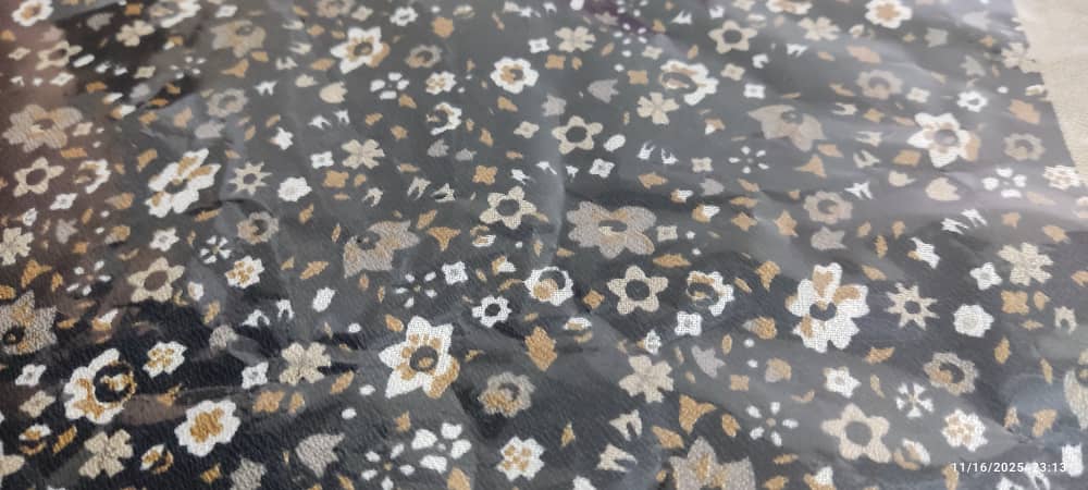 خرید اینترنتی مینی اسکارف زنانه گلدار مشکی