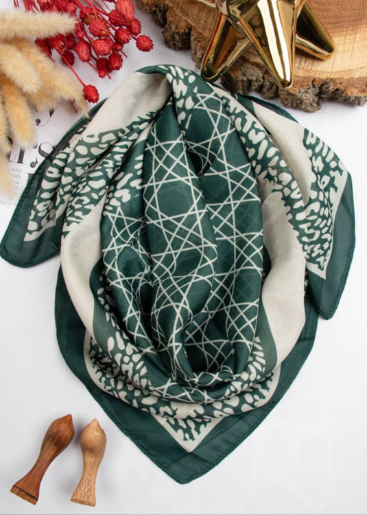 خرید مینی اسکارف زنانه سبز دخترانه