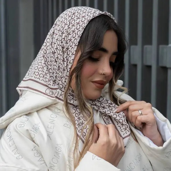 خرید مینی اسکارف نخی طرح ck