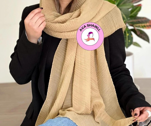 خرید شال ساده تک رنگ نسکافه ای
