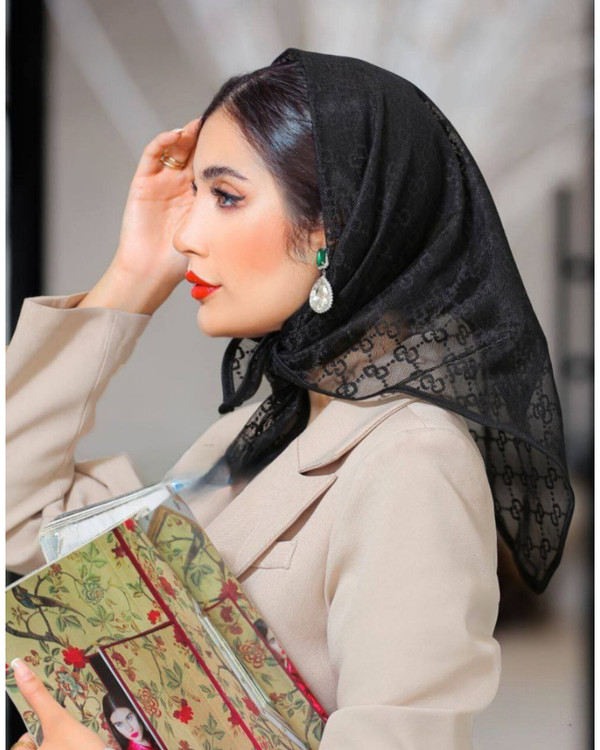 خرید و قیمت مینی اسکارف توری قواره هفتاد