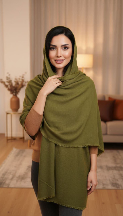 خرید اینترنتی شال نخی دورریش زنانه سبز