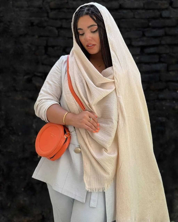 خرید و قیمت شال نخی دورریش زرشکی