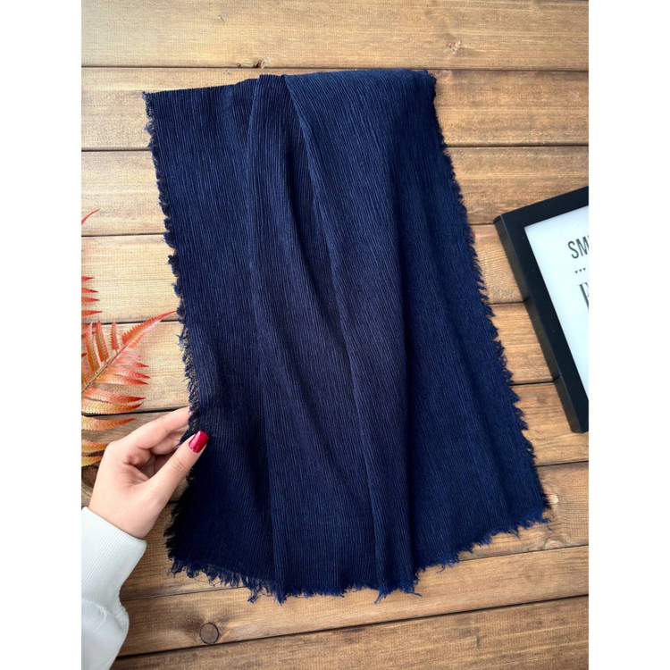 خرید و قیمت شال دورریش پلیسه سرمه ای