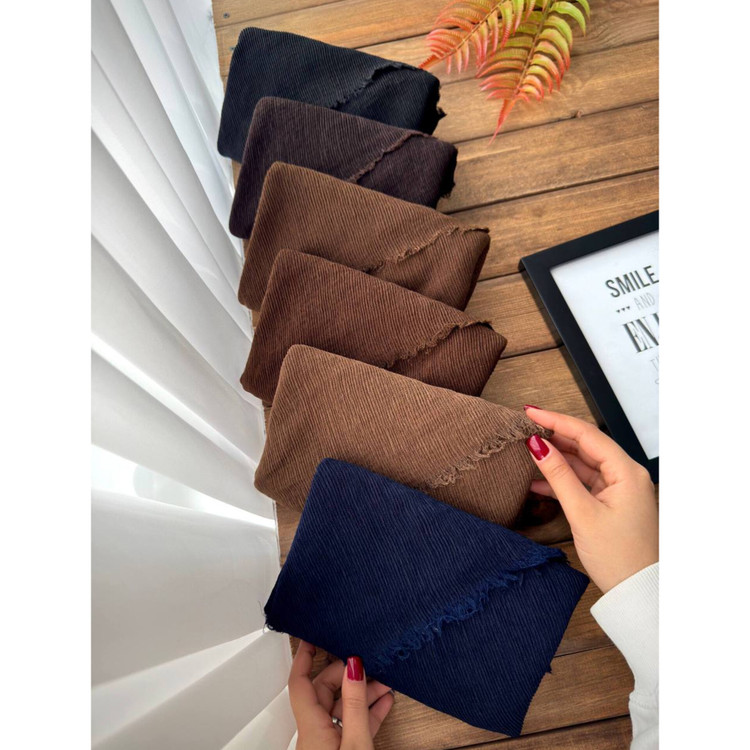 خرید و قیمت شال دورریش پلیسه مشکی