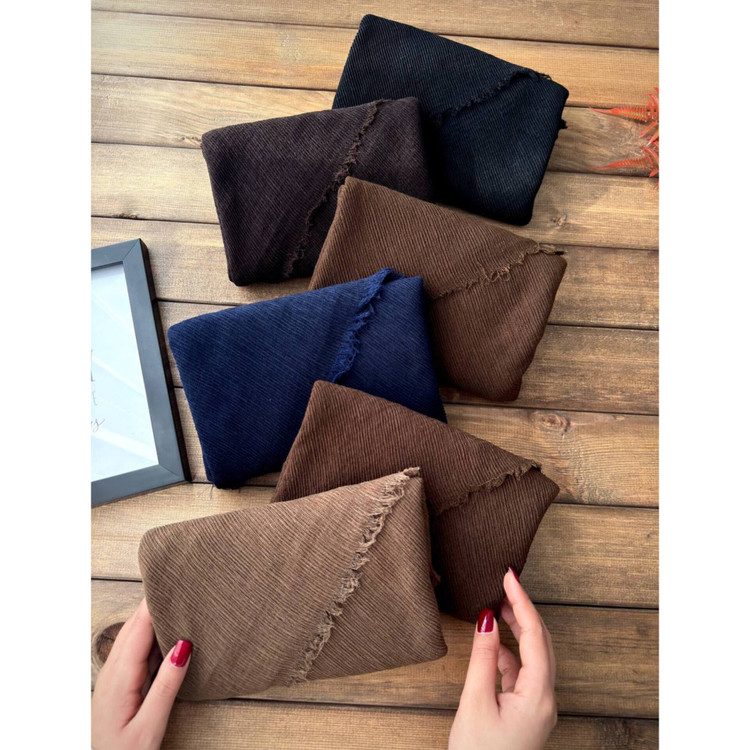 خرید اینترنتی شال دورریش پلیسه مشکی