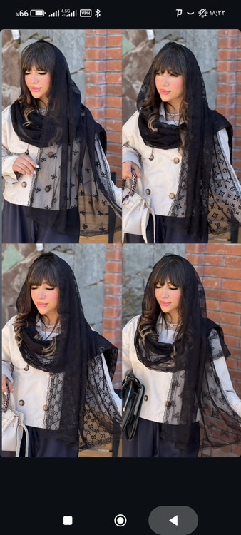 خرید و قیمت شال توری دور دانتل زنانه شیک ترند