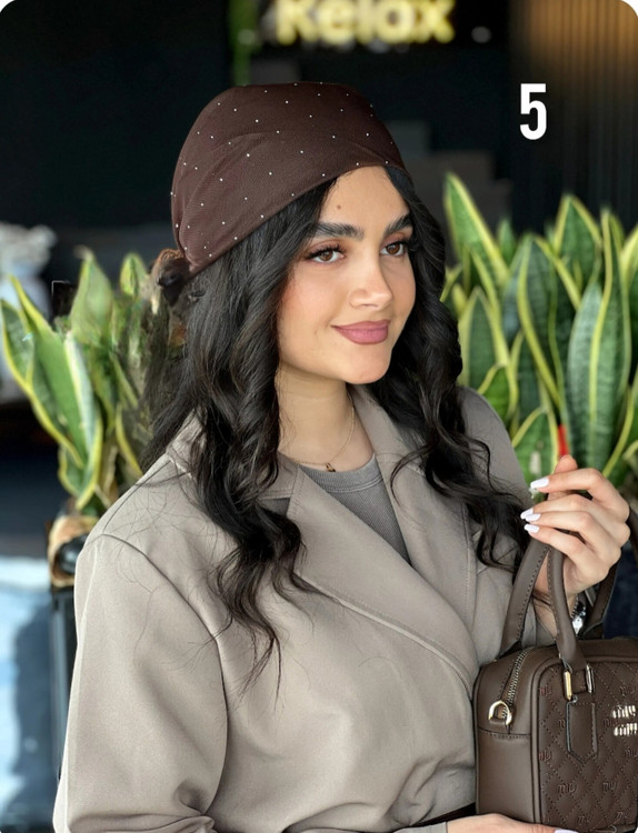 خرید و قیمت مینی اسکارف توری نگین دار