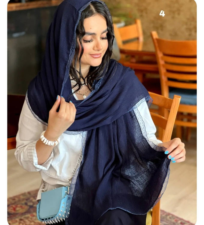 خرید و قیمت شال برشکا دور گیپور سفید