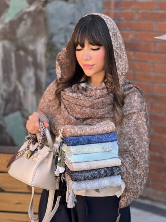 خرید و قیمت شال برفکی بهاره تک رنگ ساده