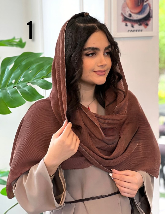 خرید شال پلیسه حاشیه لمه زنانه