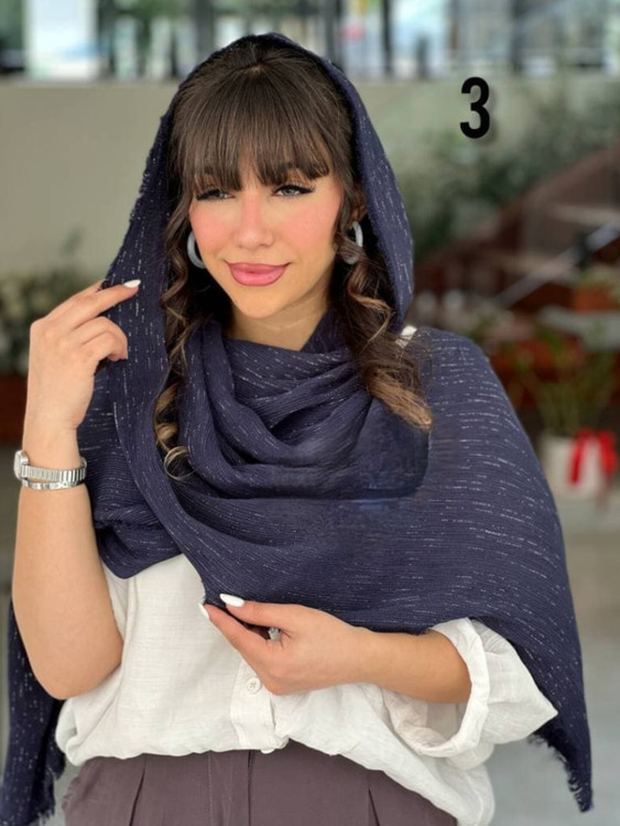 خرید شال پلیسه بهاره تک رنگ لمه