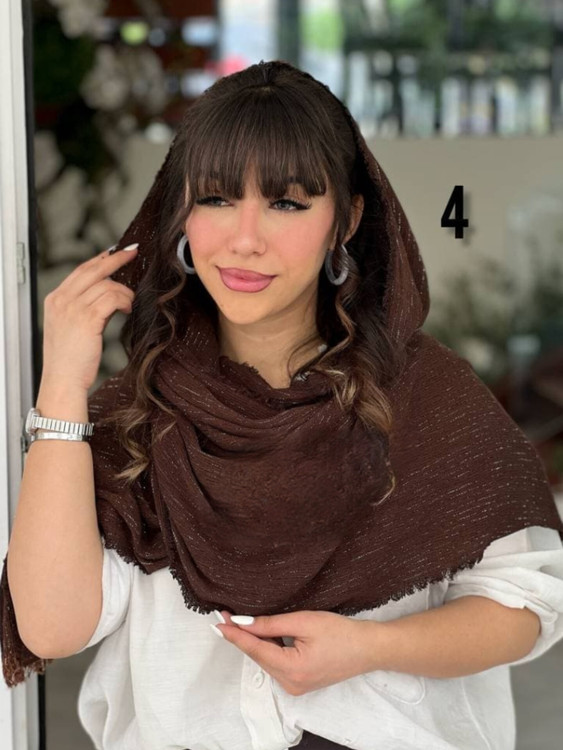 خرید شال نخی پلیسه دورریش