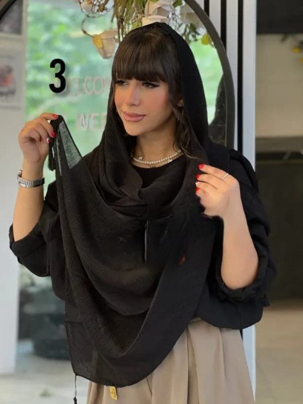 خرید شال کرم تک رنگ