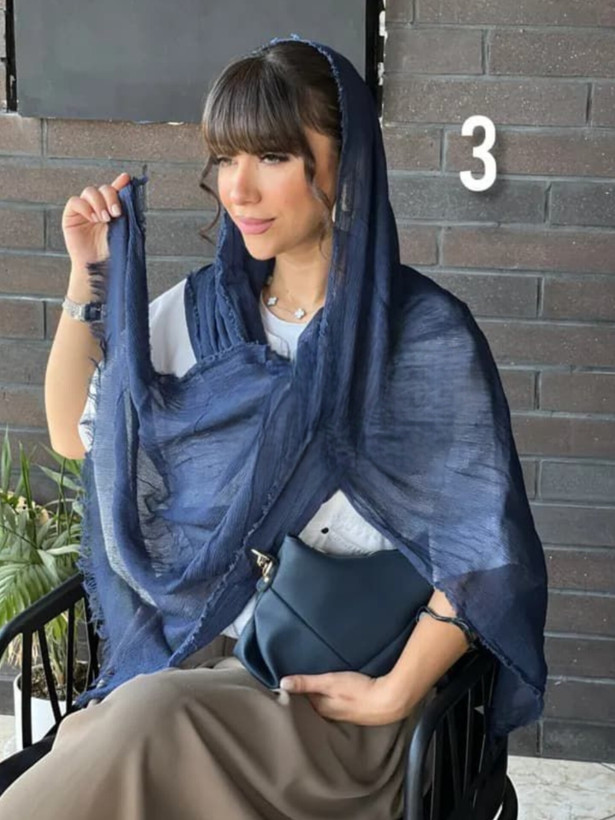 خرید شال حصیری کنفی تک رنگ ساده