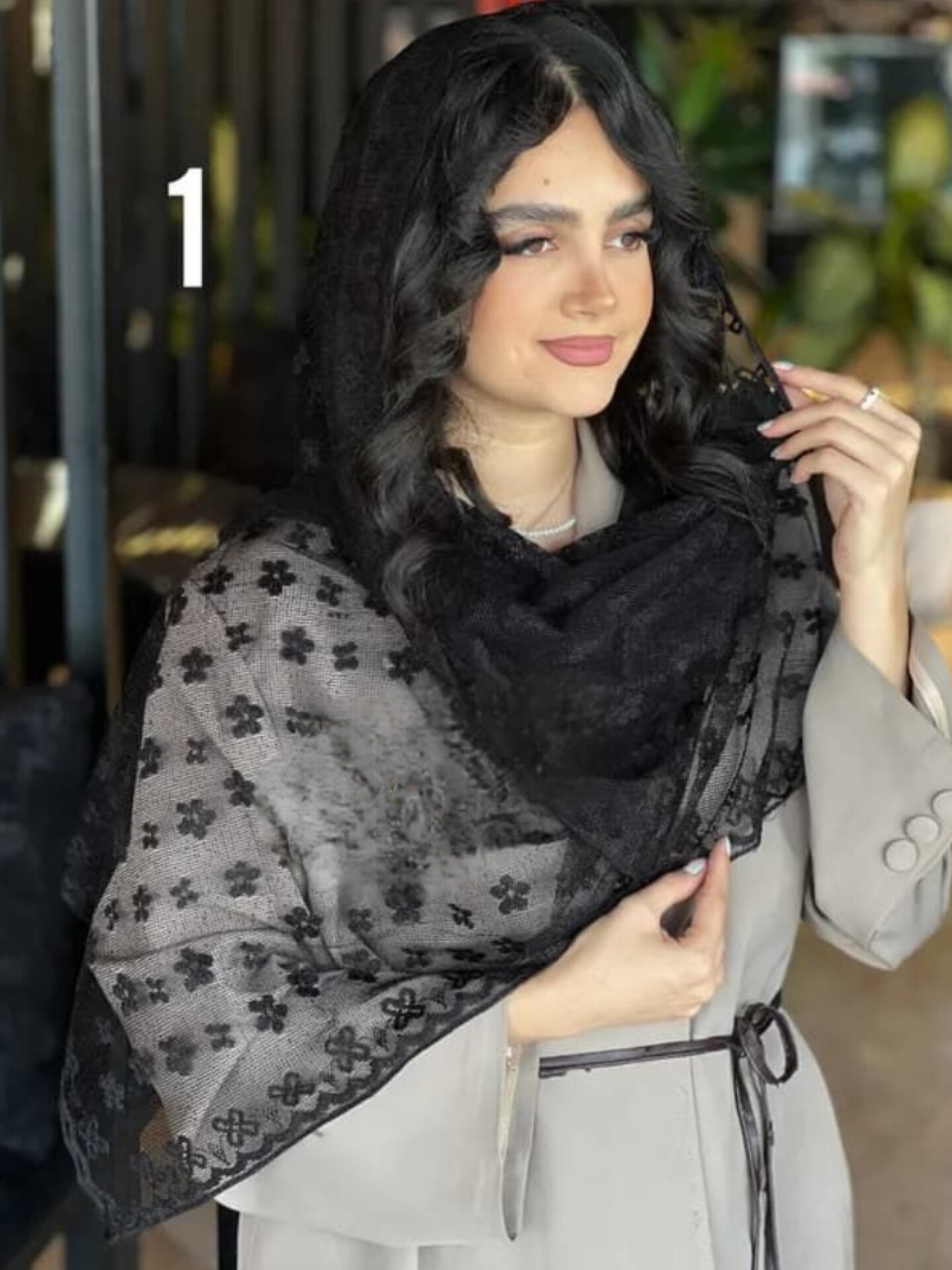خرید آنلاین شال دانتل حاشیه گیپور