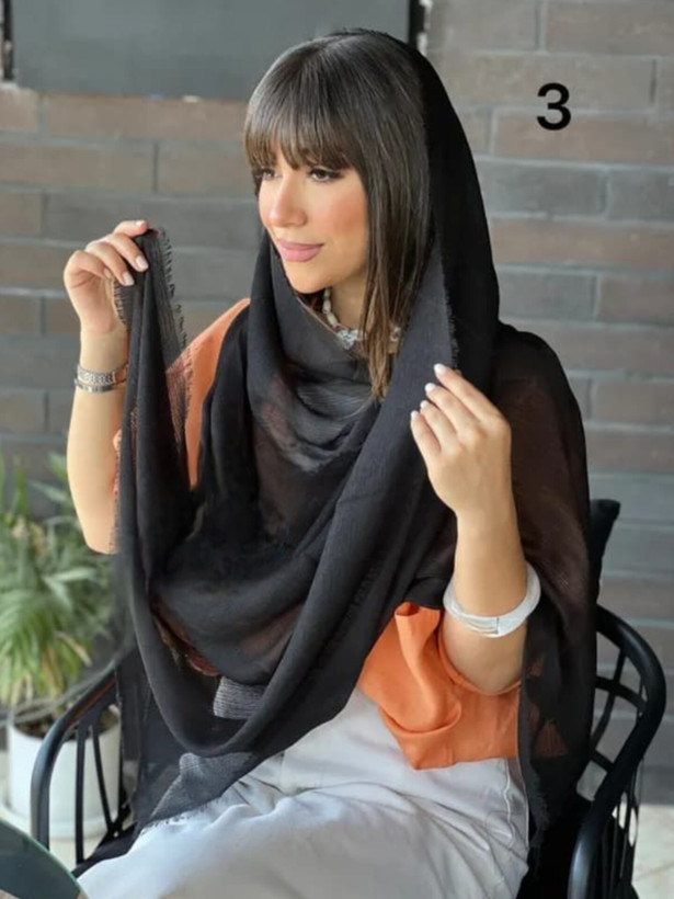 خرید شال ژورژت تابستانه مشکی