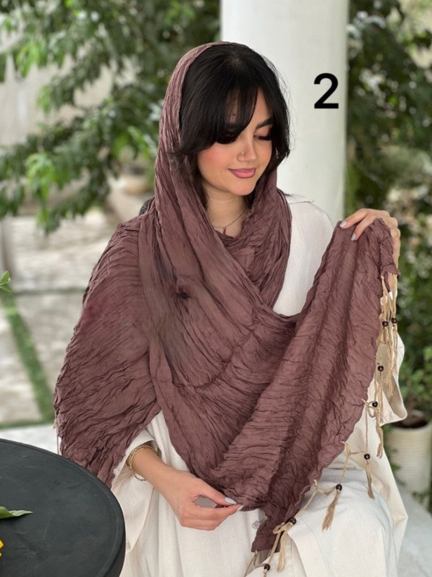 خرید اینترنتی شال نخی چروک