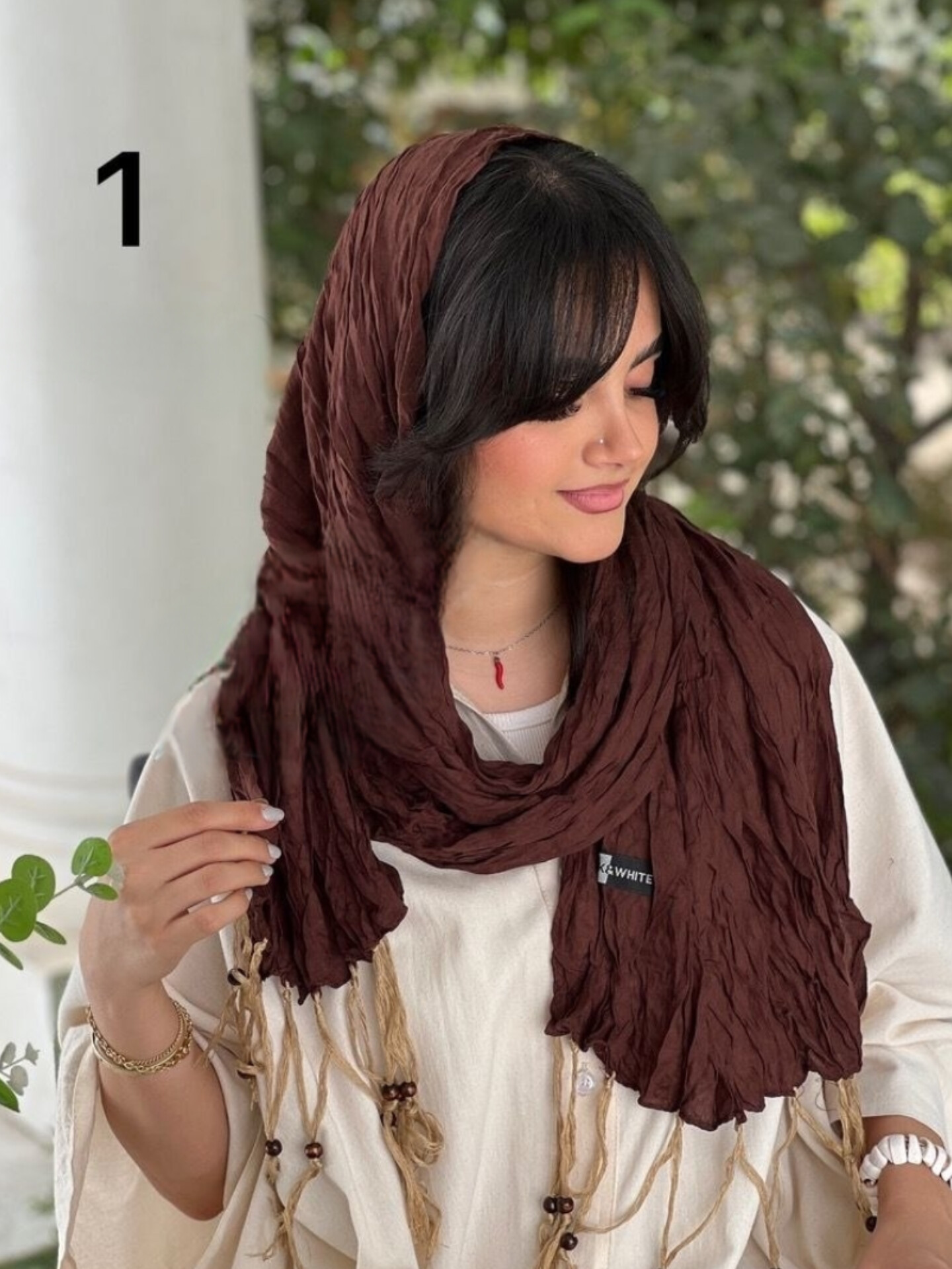 خرید و قیمت شال نخ ریشه عنکبوتی چروک