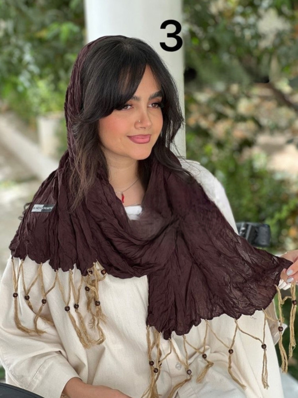 خرید آنلاین شال چروک ریشه عنکبوتی