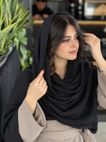 خرید آنلاین شال وال اسلپ مشکی تک رنگ